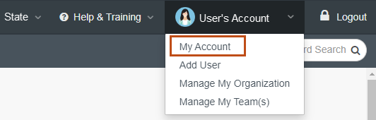 Access the My Account page from [Your Name's] Account | My Account in the Availity Portal menu.
