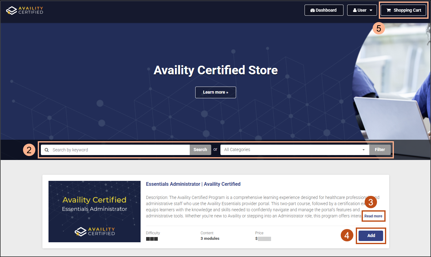 Purchase programs through the Availity Certified store